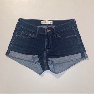 abercrombie low rise denim dark wash shorts